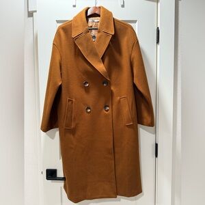 Camel Pea Coat (L, NWT)